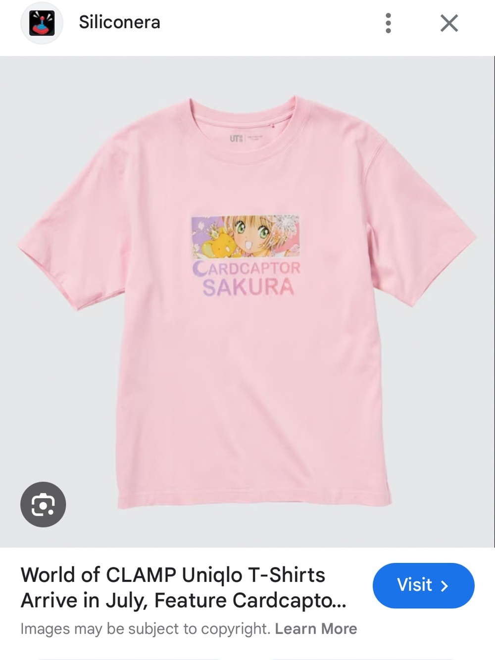 Uniqlo Pink Cardcaptor Sakura Kids Graphic Tee